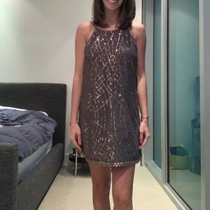 Bronze beaded and sequence dress